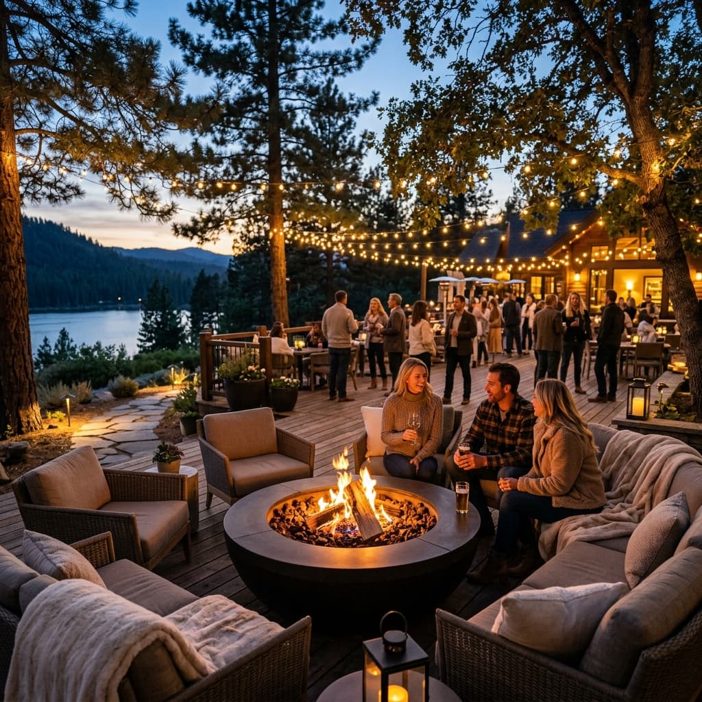 Private Evening Lounge & Firepit Courtyard